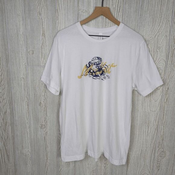 Gildan Men’s XL Mullet Snake in Water White T-Shirt Short Sleeve - Picture 1 of 4